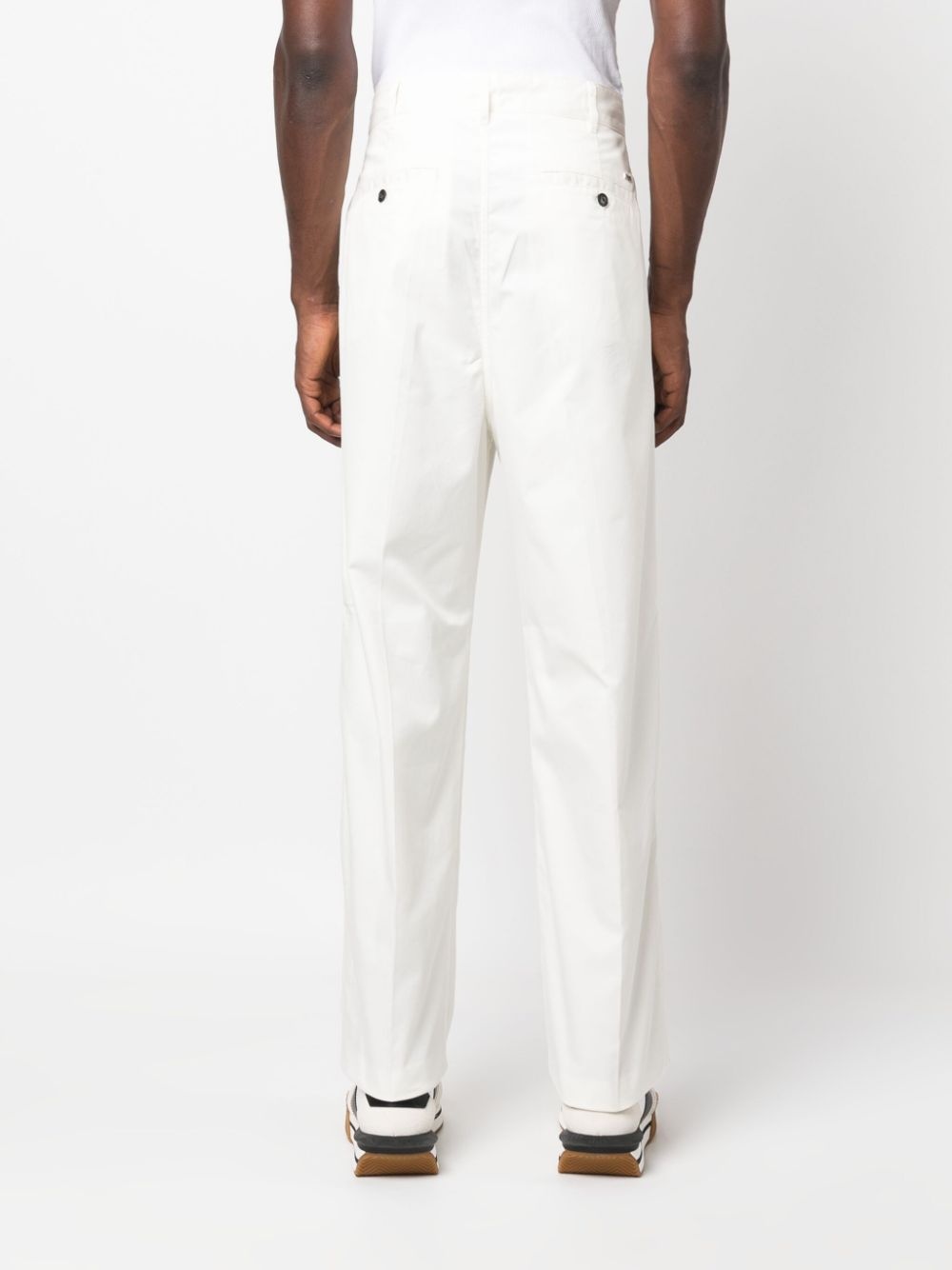 pleat-detail straight-leg trousers - 4