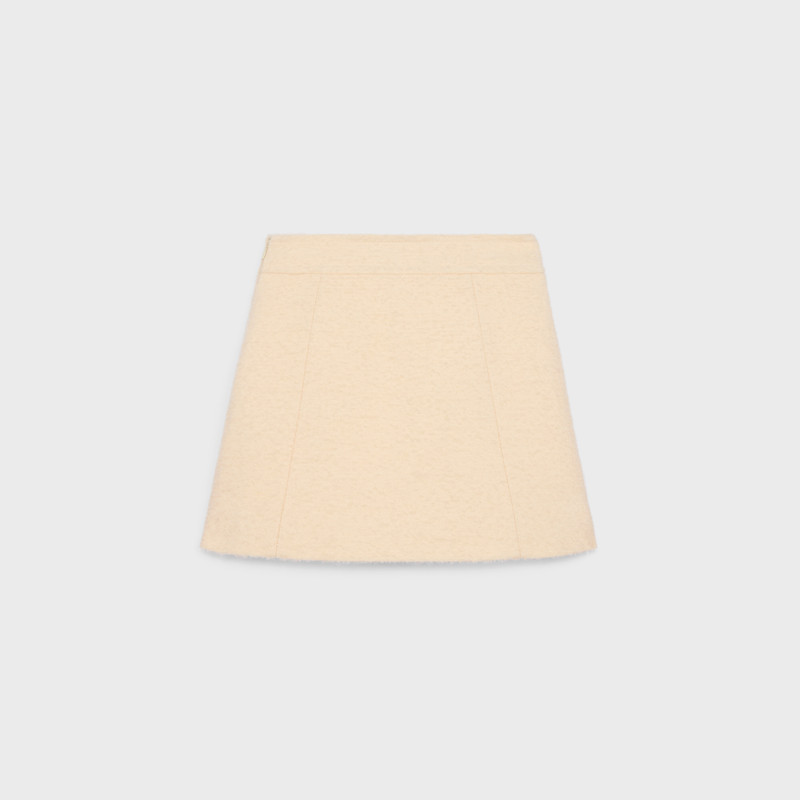 CELINE embroidered mini skirt in bouclette natté outlook