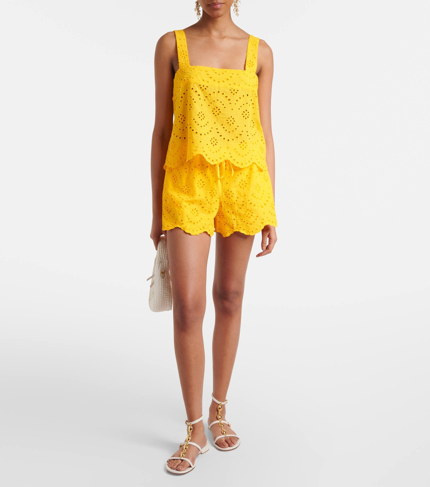 Broderie anglaise cotton shorts - 2