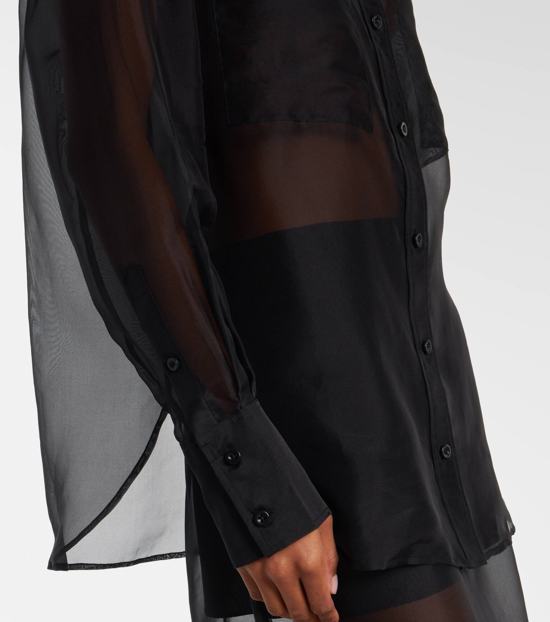 Sheer silk organza shirt - 5