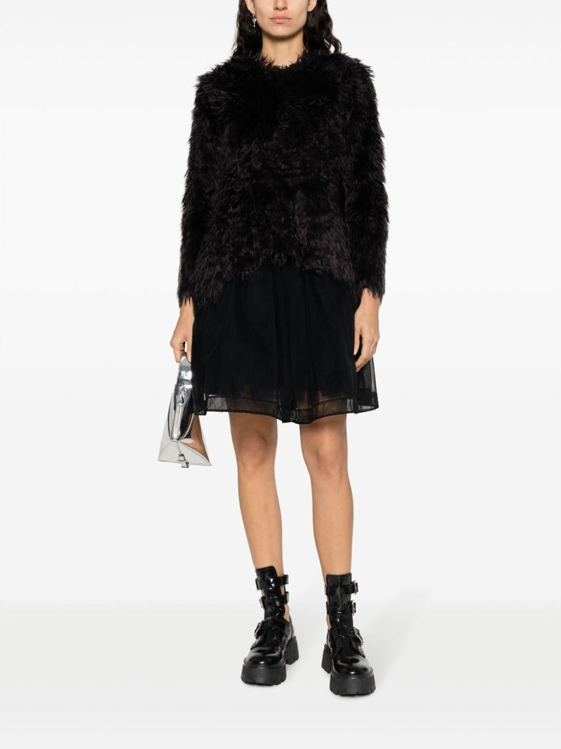 Comme Des Garçons faux-fur long-sleeved top outlook