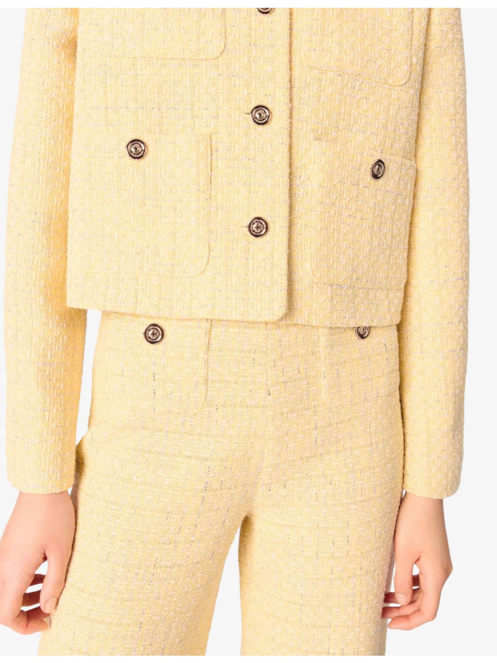 Patch-pocket straight-leg tweed trousers - 5
