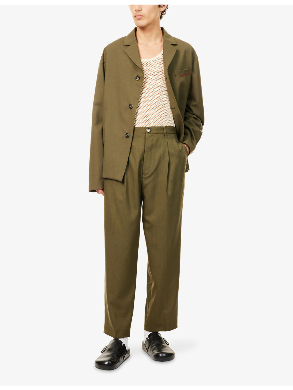 Pleated High-Waisted Wool Trousers - 2