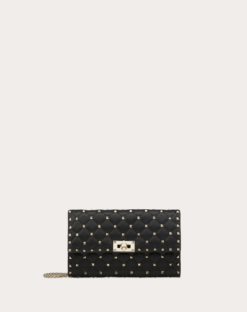 ROCKSTUD SPIKE NAPPA LEATHER CROSSBODY CLUTCH BAG - 1