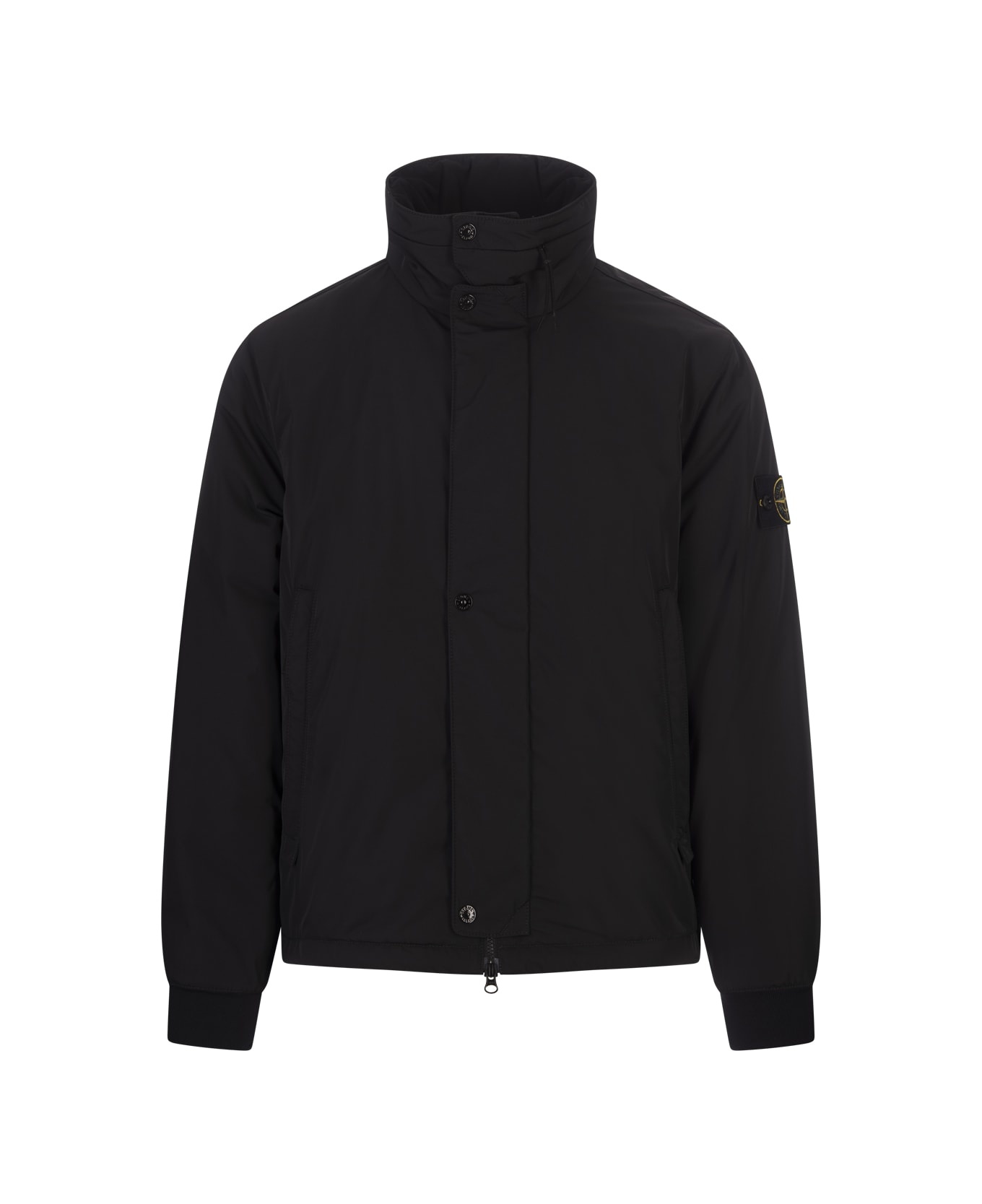 Black Micro Twill Hooded Blouson - 1