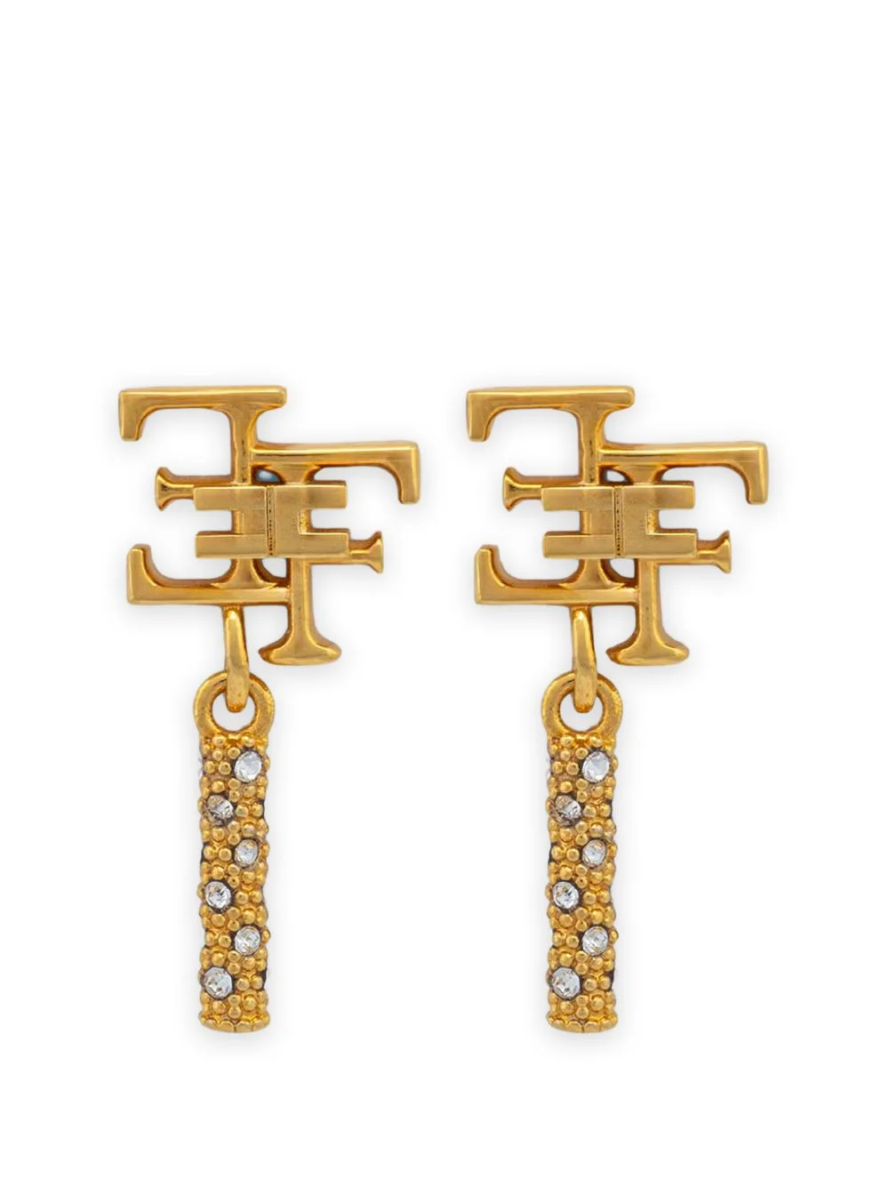 logo-plaque drop earrings - 1