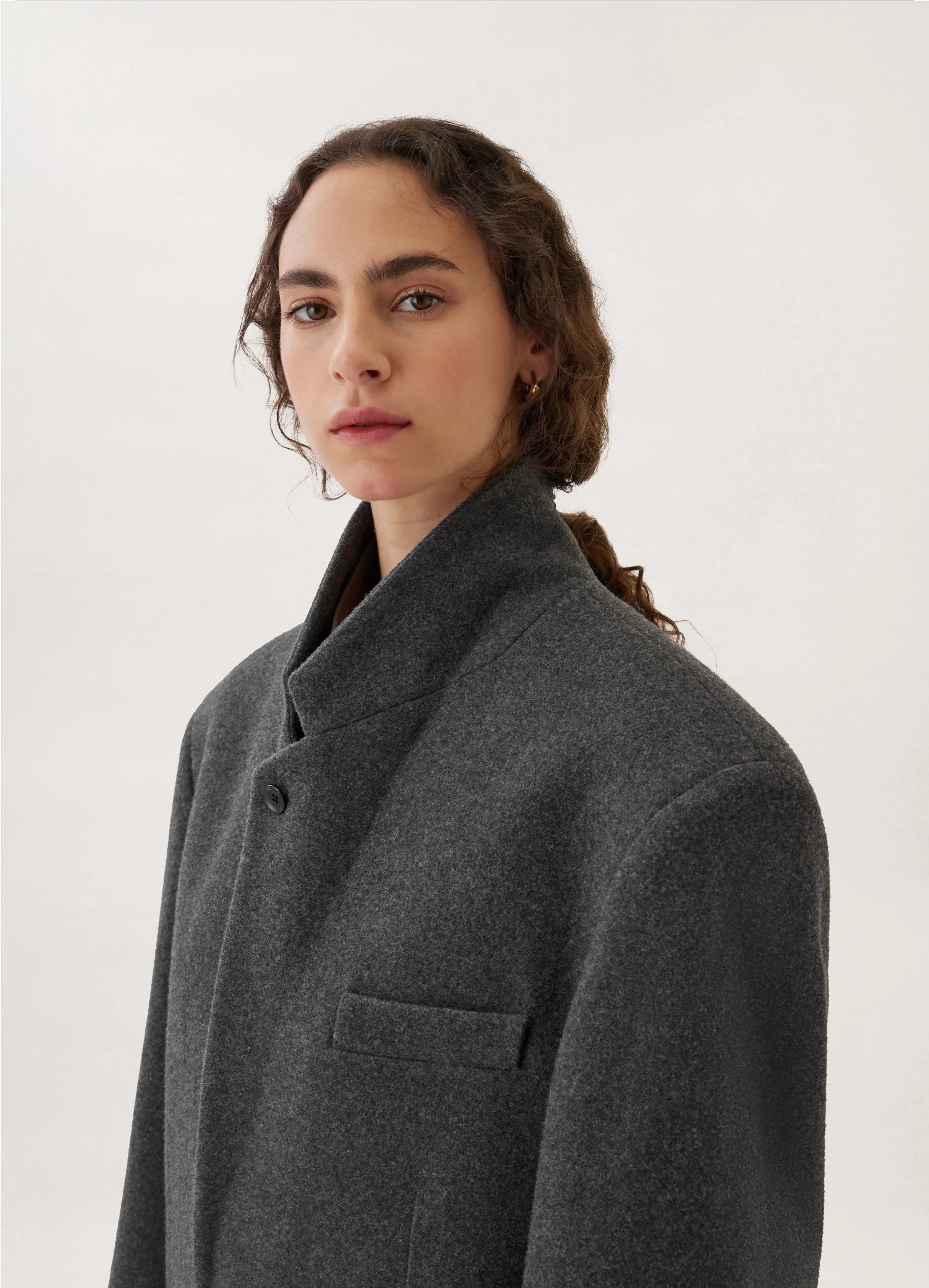 Lemaire BOXY SINGLE BREASTED JACKET SOFT FELTED WOOL | REVERSIBLE