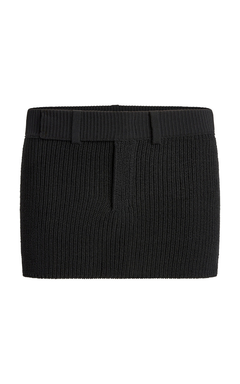 Caeli Knit Cotton-Blend Mini Skirt black - 1