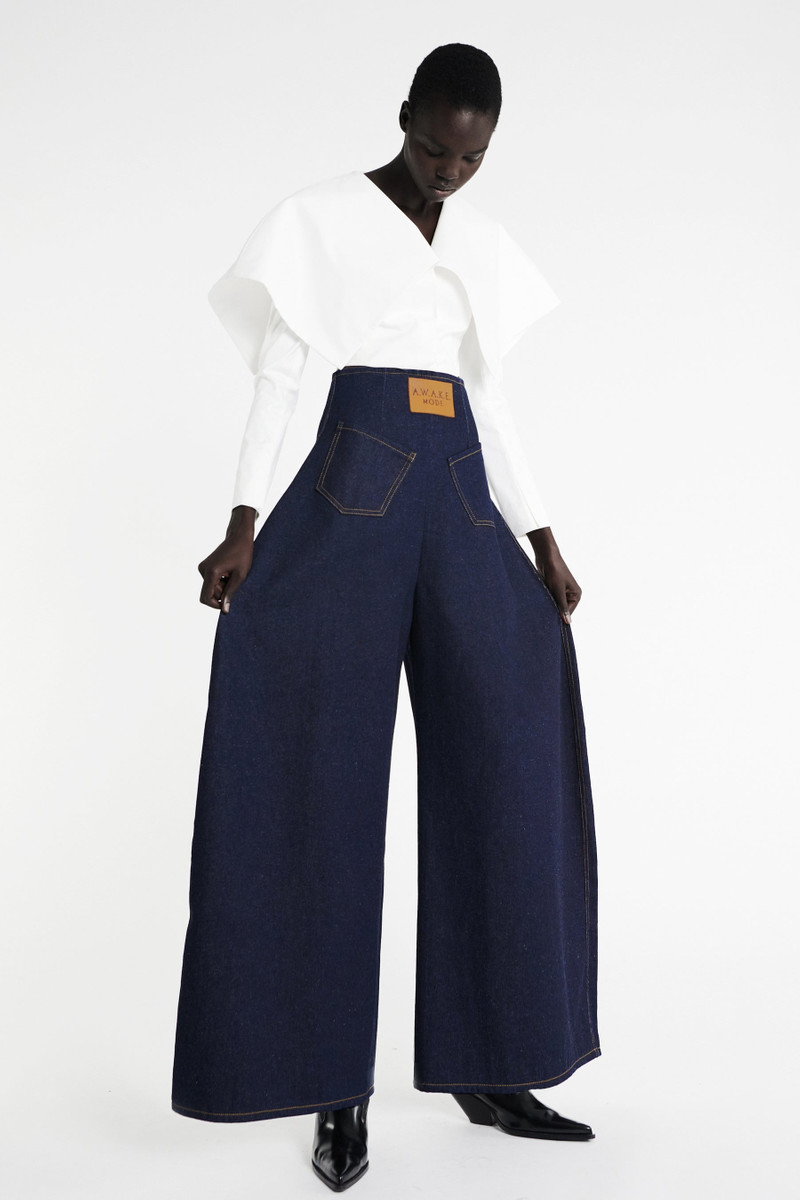 ROUNDED BACK TO FRONT JEANS INDIGO RINSE WASH 1