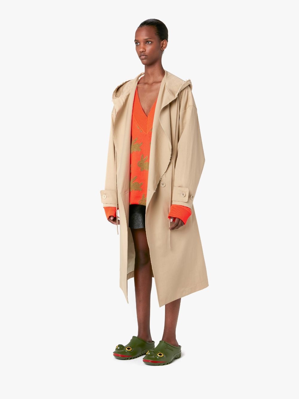 HOODED TRENCH COAT - 5