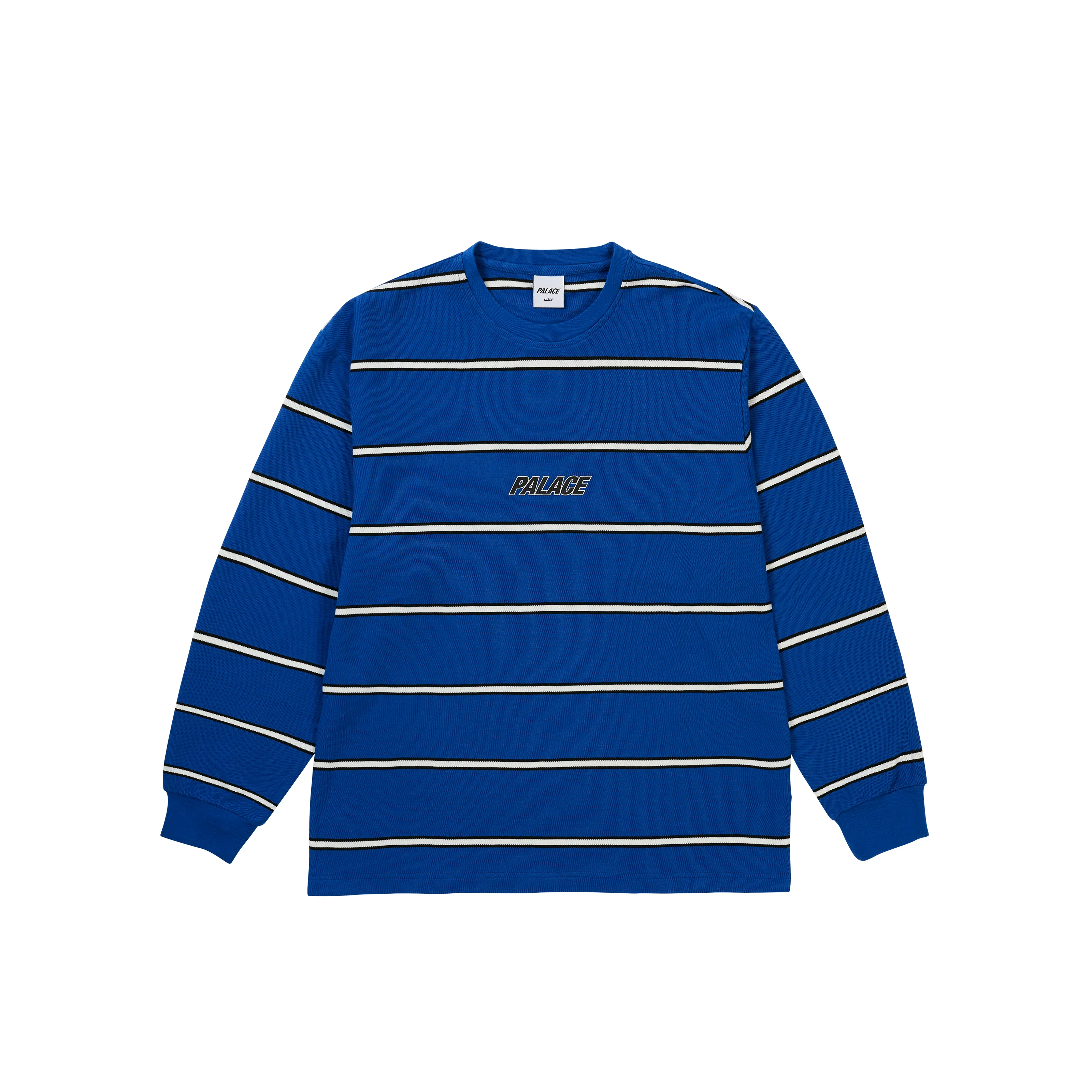 PALACE DUO STRIPE LONGSLEEVE CLASSY BLUE - 1