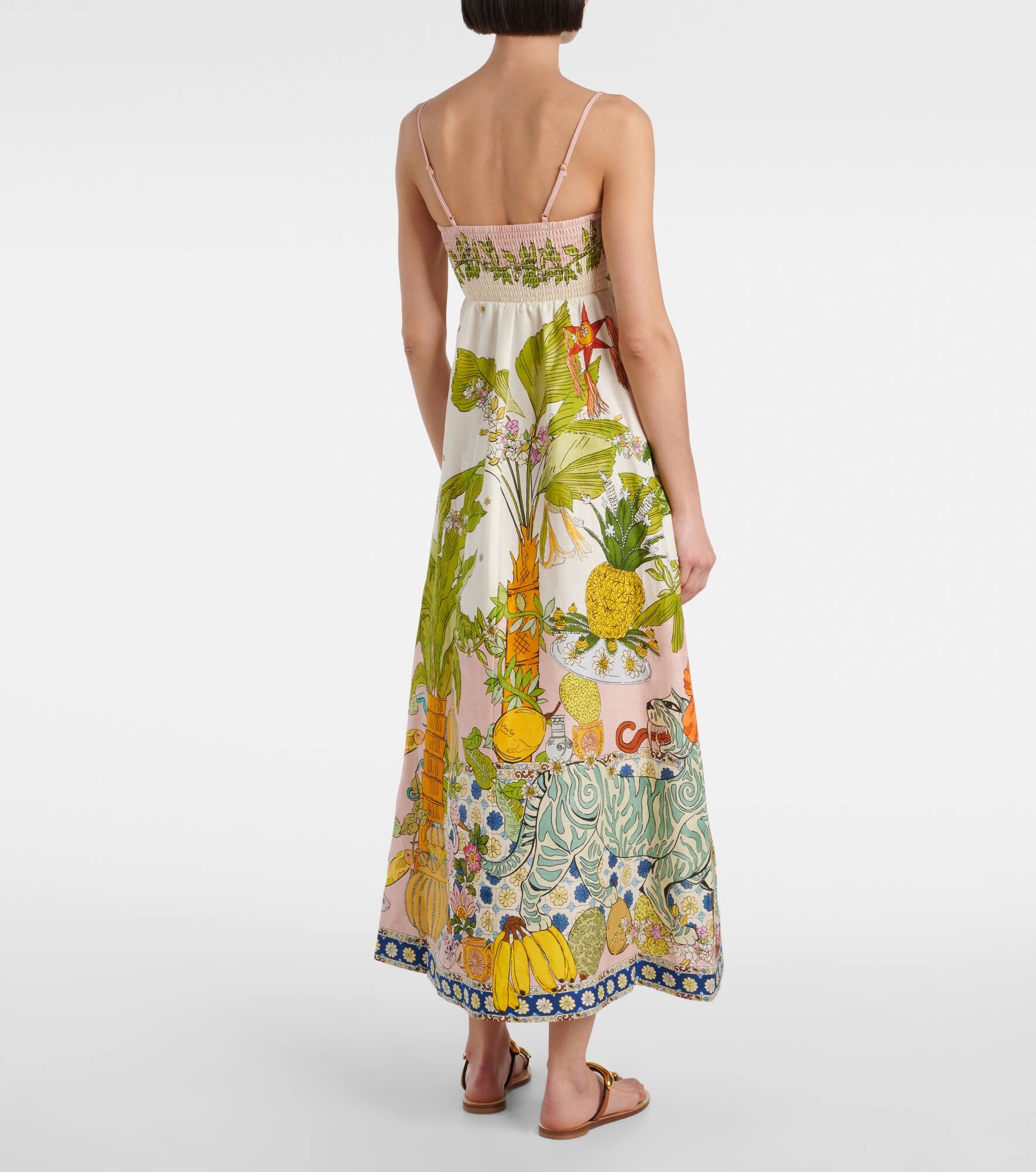 Hazel printed linen-blend maxi dress - 3