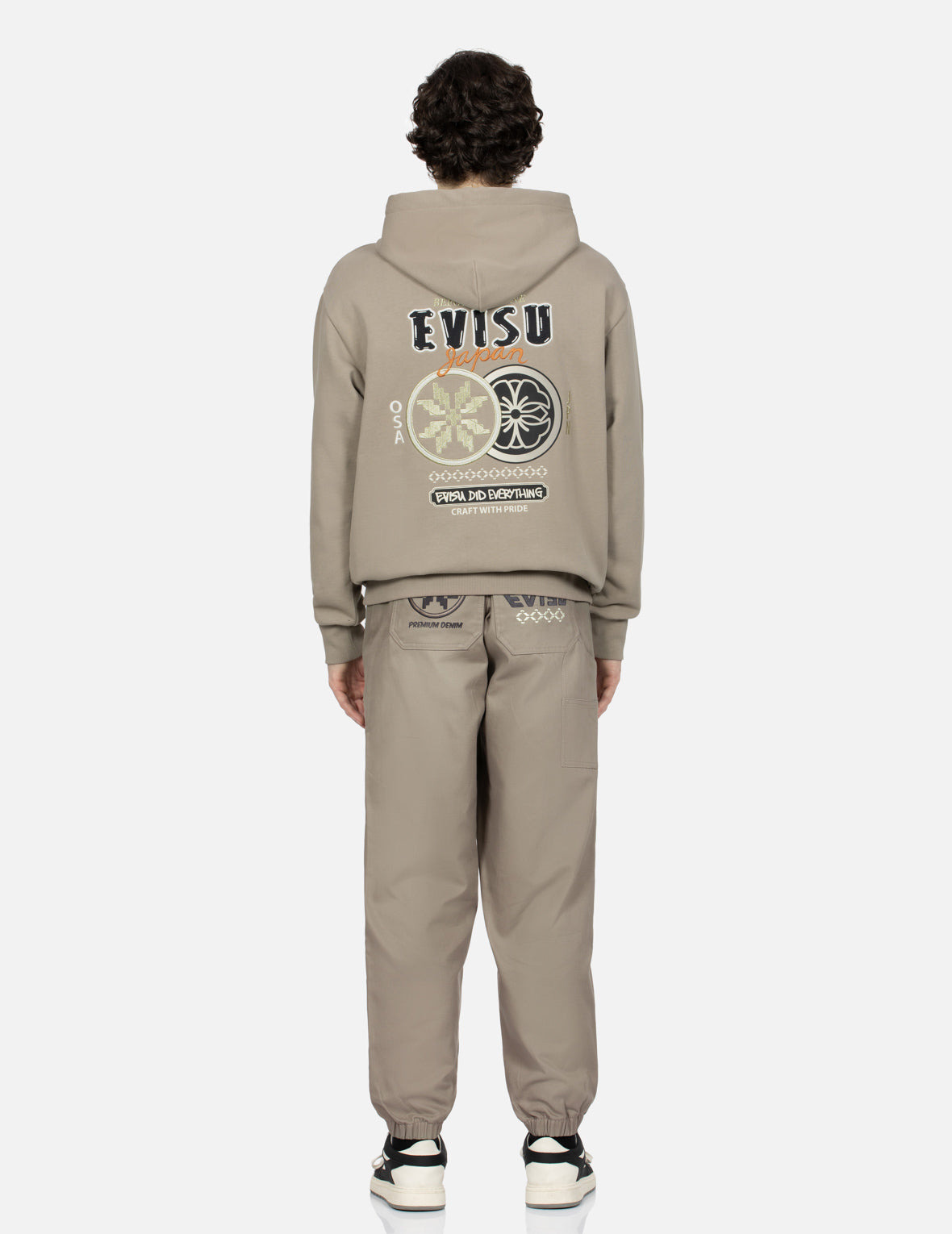 KAMON AND LOGO EMBROIDERY WOVEN JOGGER PANTS - 5