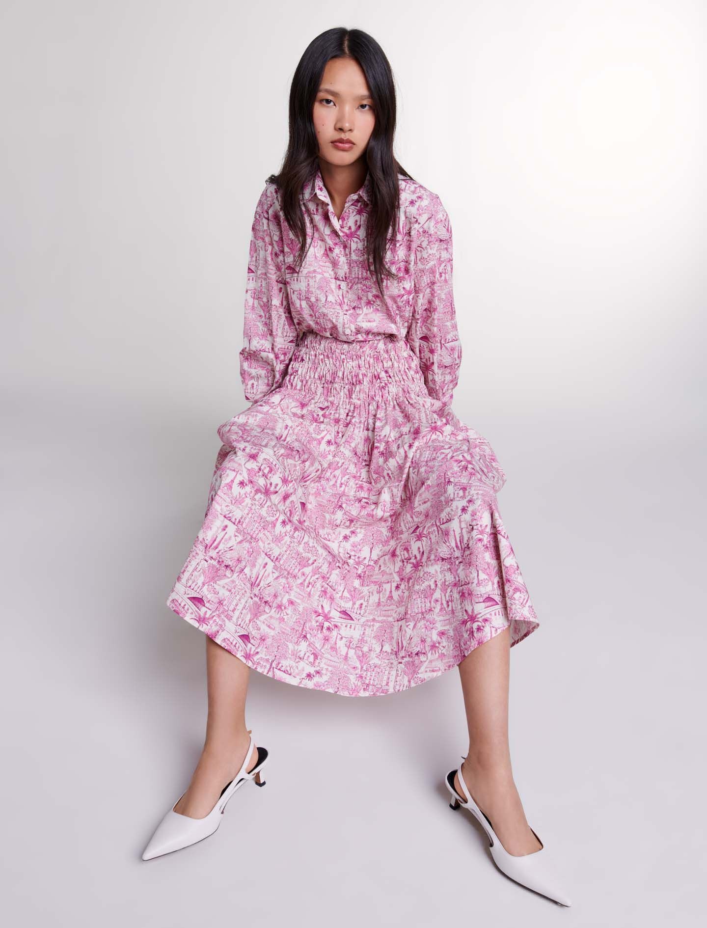 Printed Maxi Skirt - 8