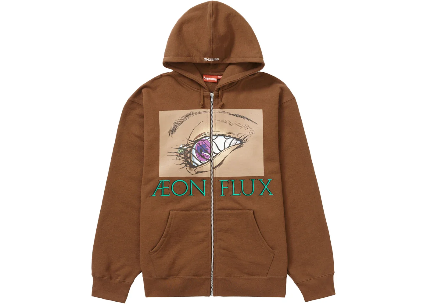 Supreme Aeon Flux Zip Up Hooded Sweatshirt Brown - 1