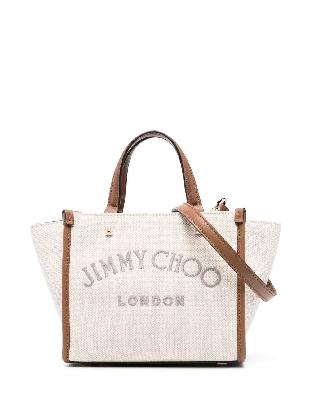 logo-embroidered canvas tote bag - 1