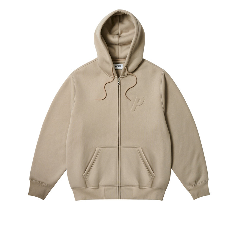THERMAL EMBOSSED P3 ZIP HOOD STONEY GREY - 1