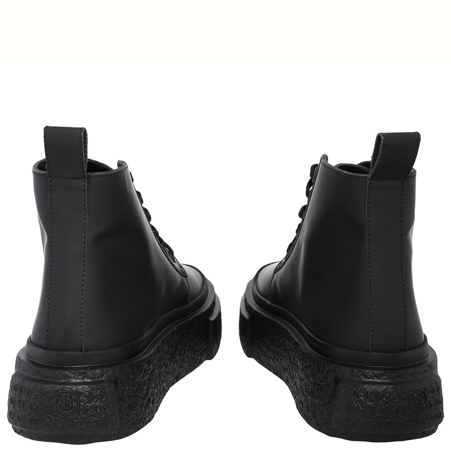 MM6 Oversized Sole High-Top Leather Sneakers - 4