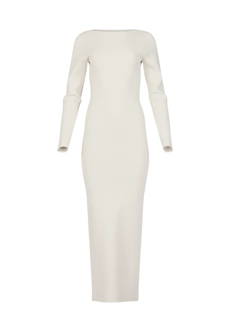 BOAT NECK MIDI DRESS OFF WHITE 1
