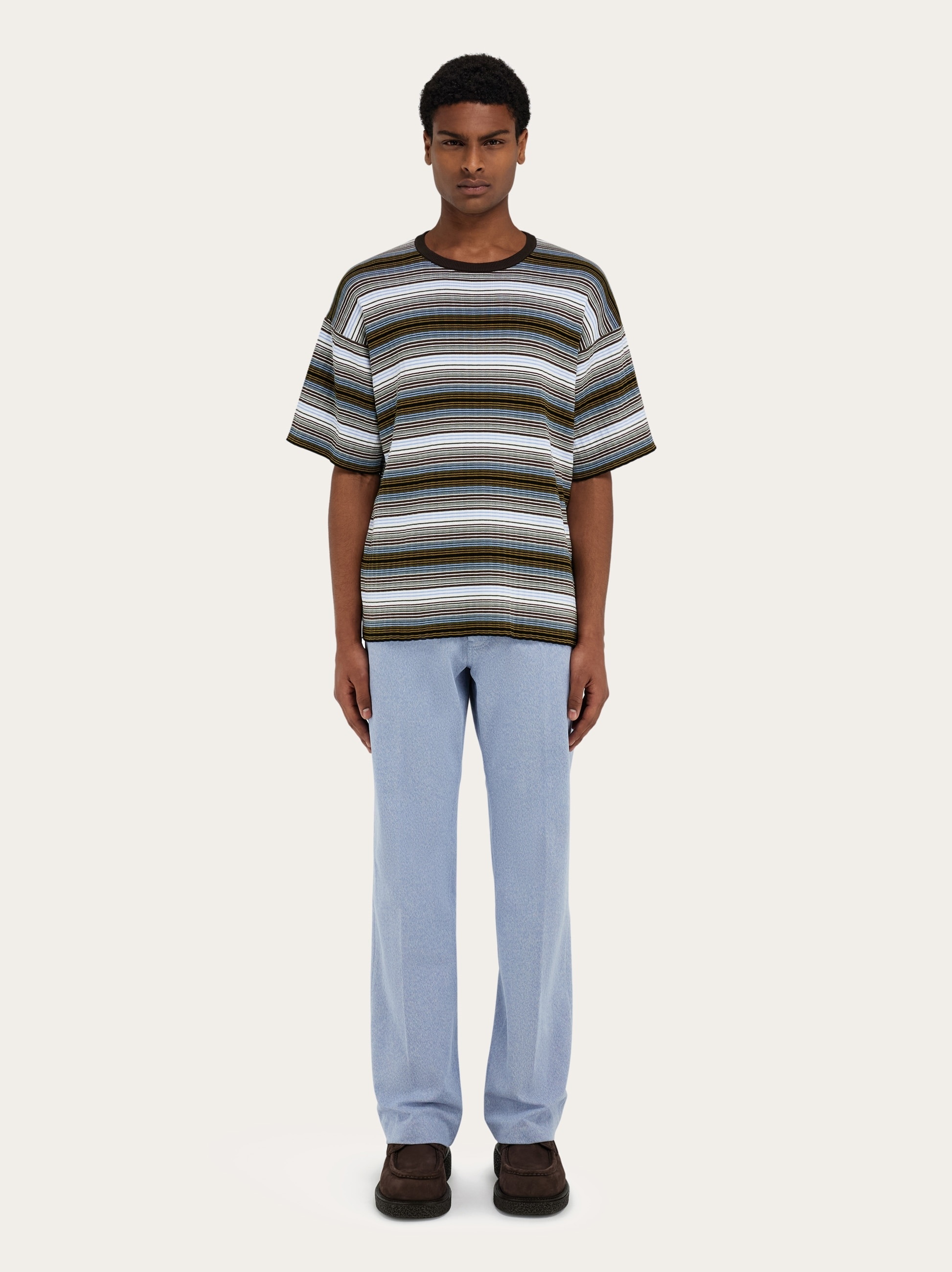 Short sleeved striped polo shirt - 7