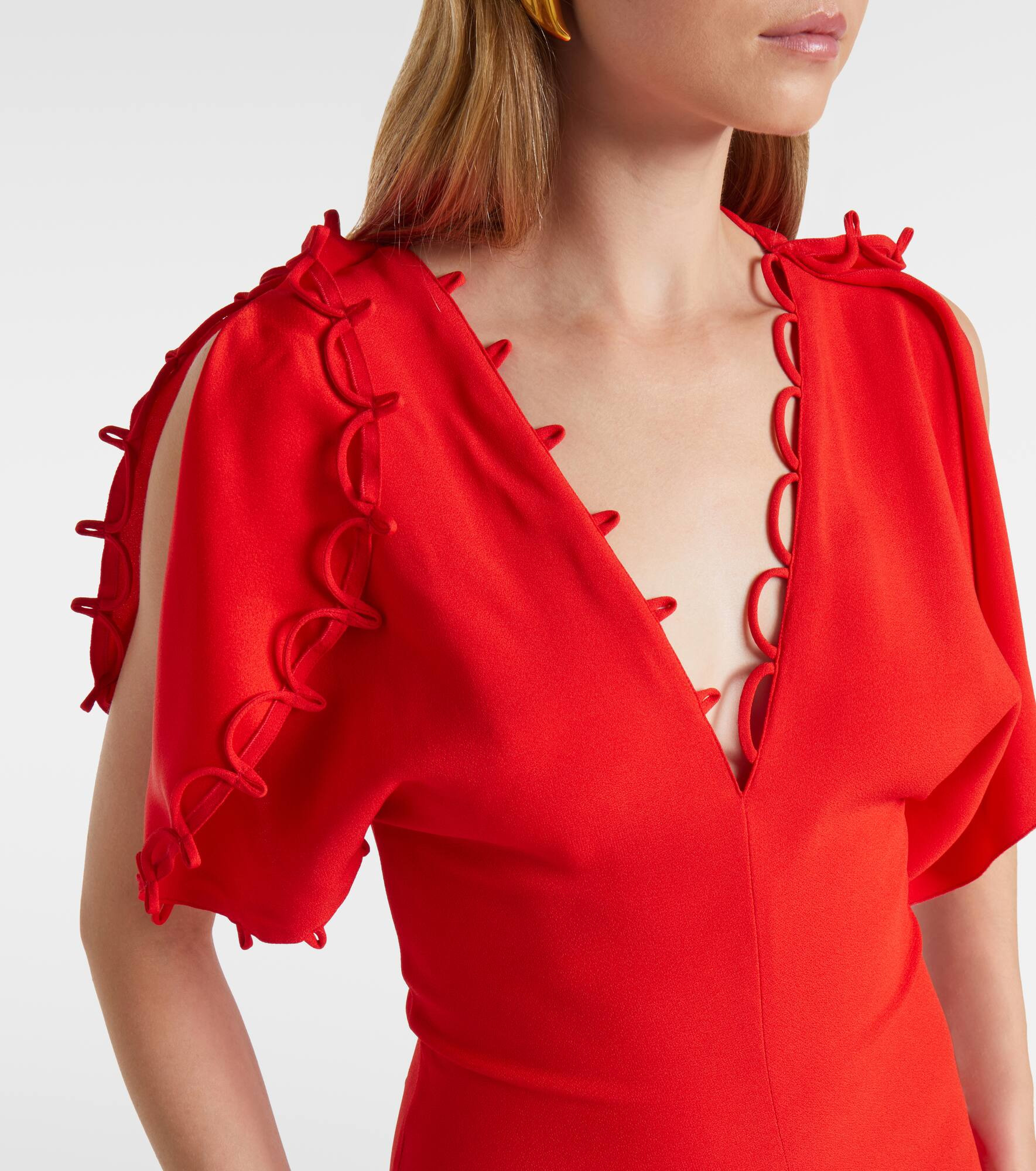 Asymmetric draped maxi dress - 4
