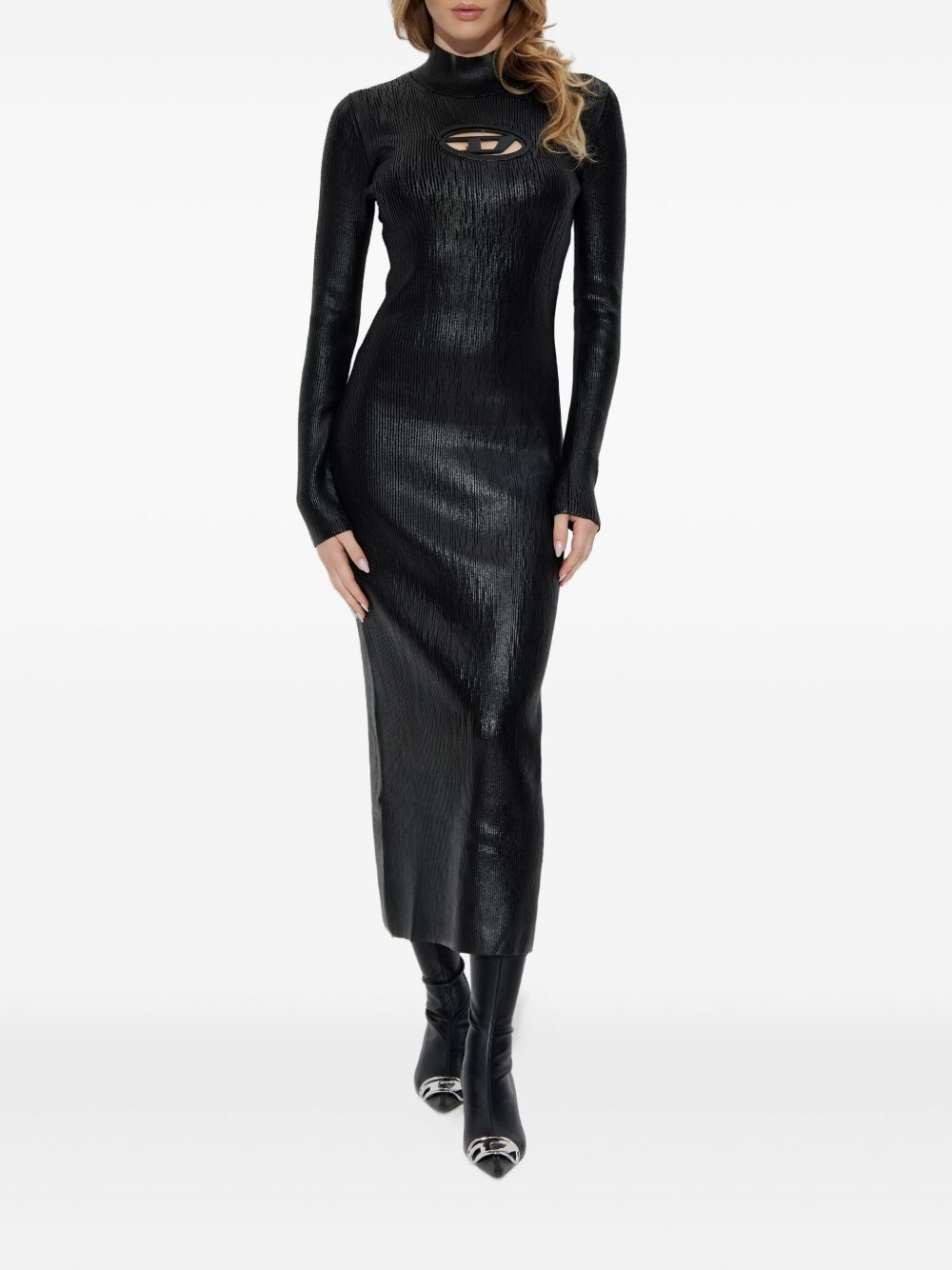 logo-detail ribbed dress - 2