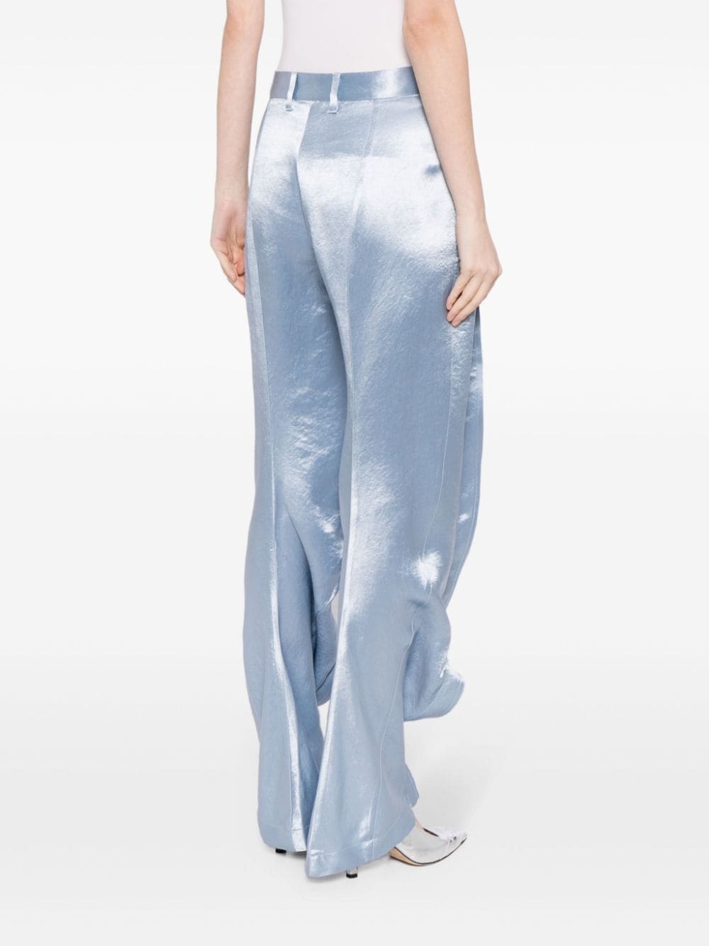 ruffled satin trousers - 4