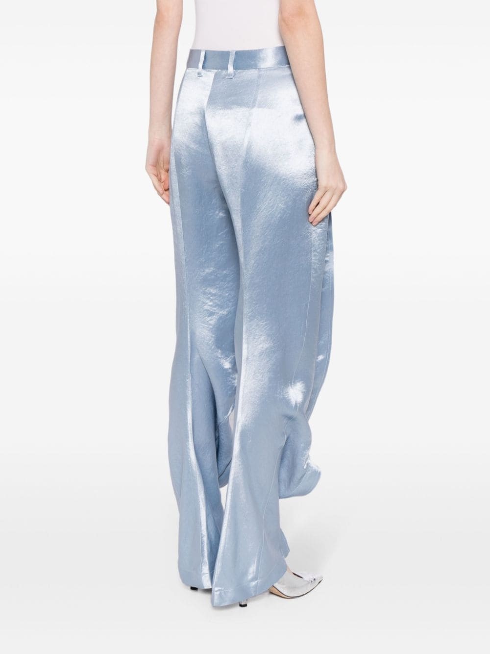 ruffled satin trousers - 4