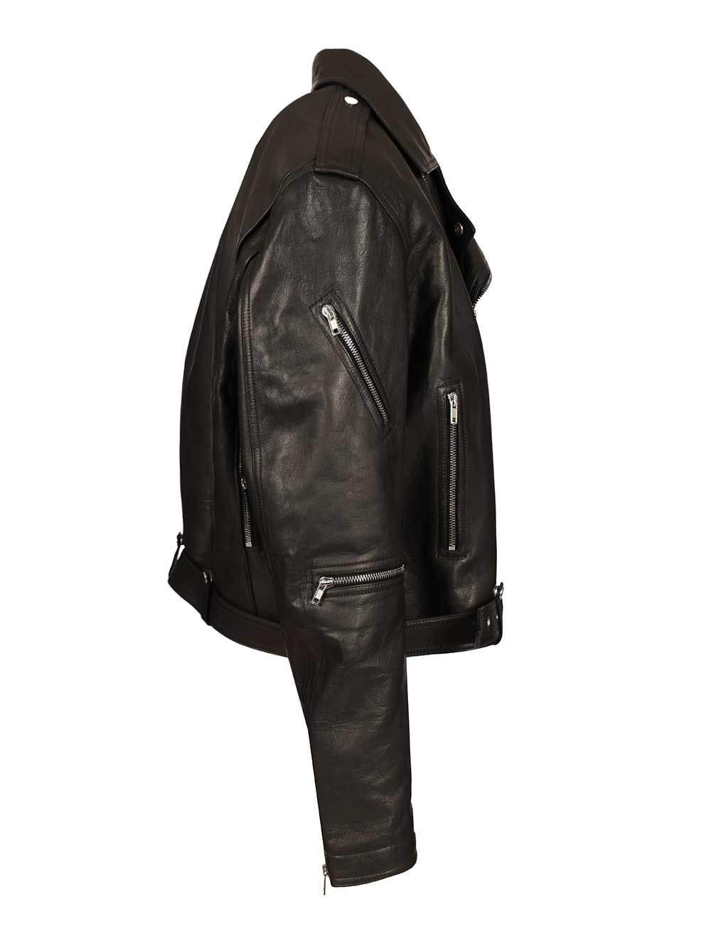 Cropped Jumbo Bauhaus Stooges Leather Jacket Jackets Black - 3