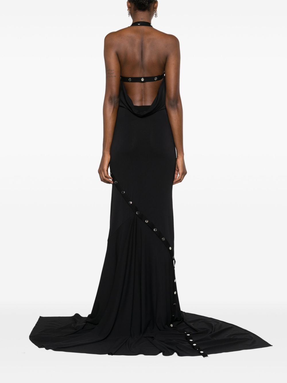 halterneck open-back maxi dress - 4