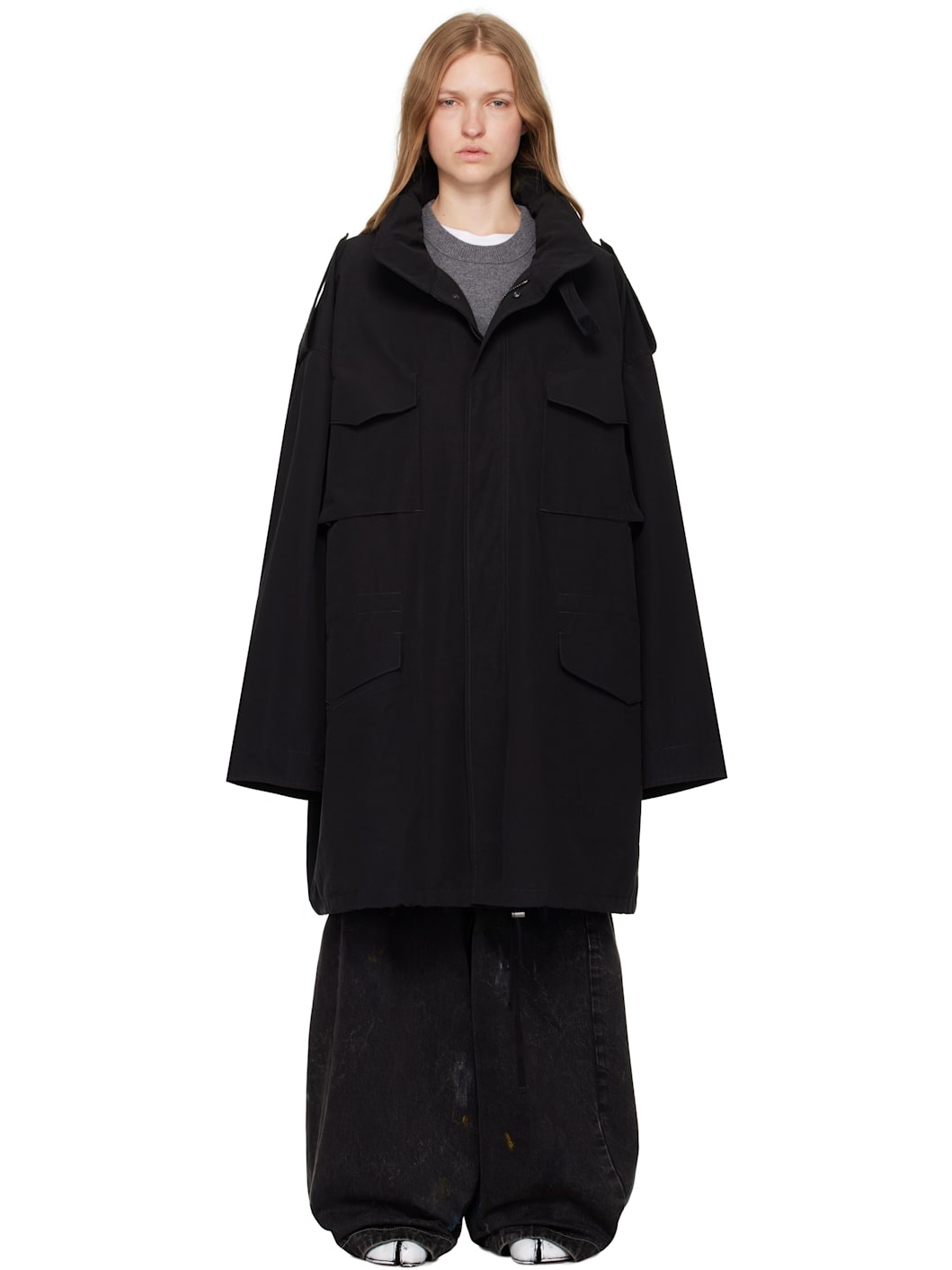 Black Hooded Jacket - 1