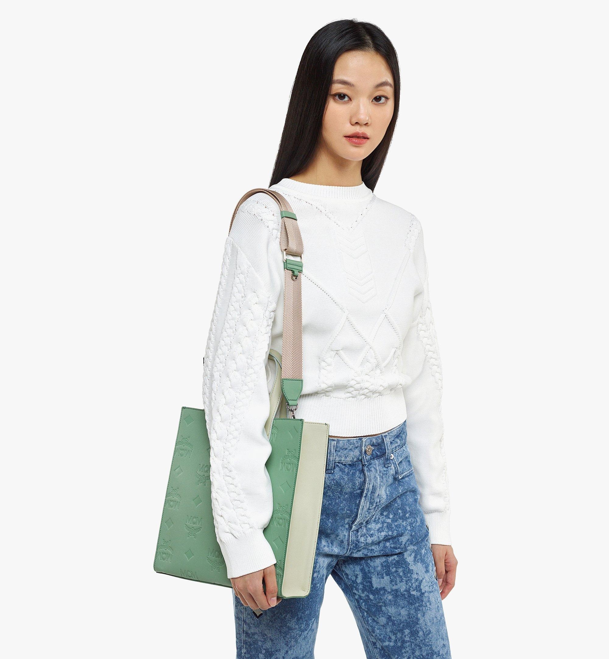 Aren Tote in Embossed Monogram Leather - 2