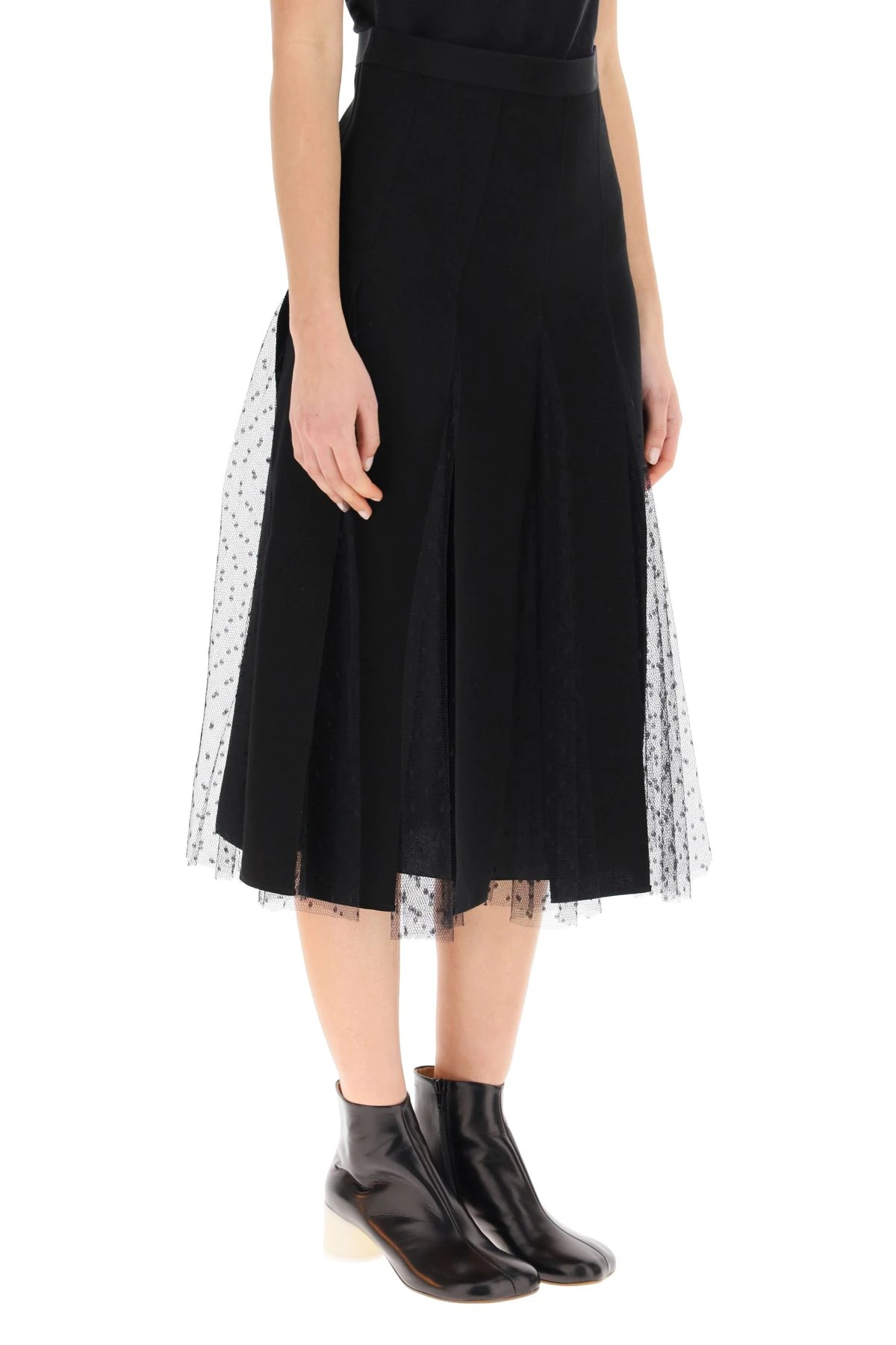 MIDI SKIRT IN GROSGRAIN AND TULLE - 3