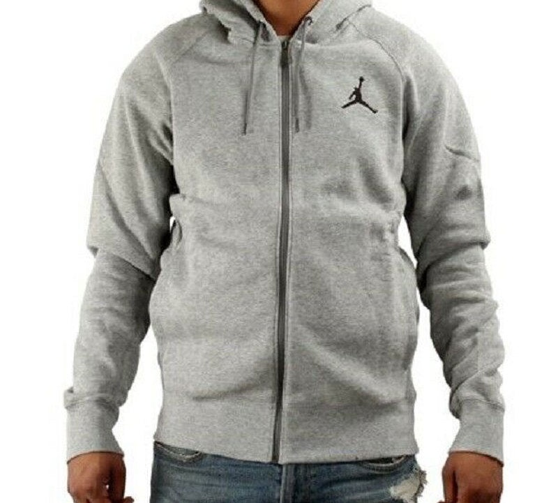 Air Jordan Air Fleece Lined Basketball Sports Hooded Jacket Gray 845861-063 - 3