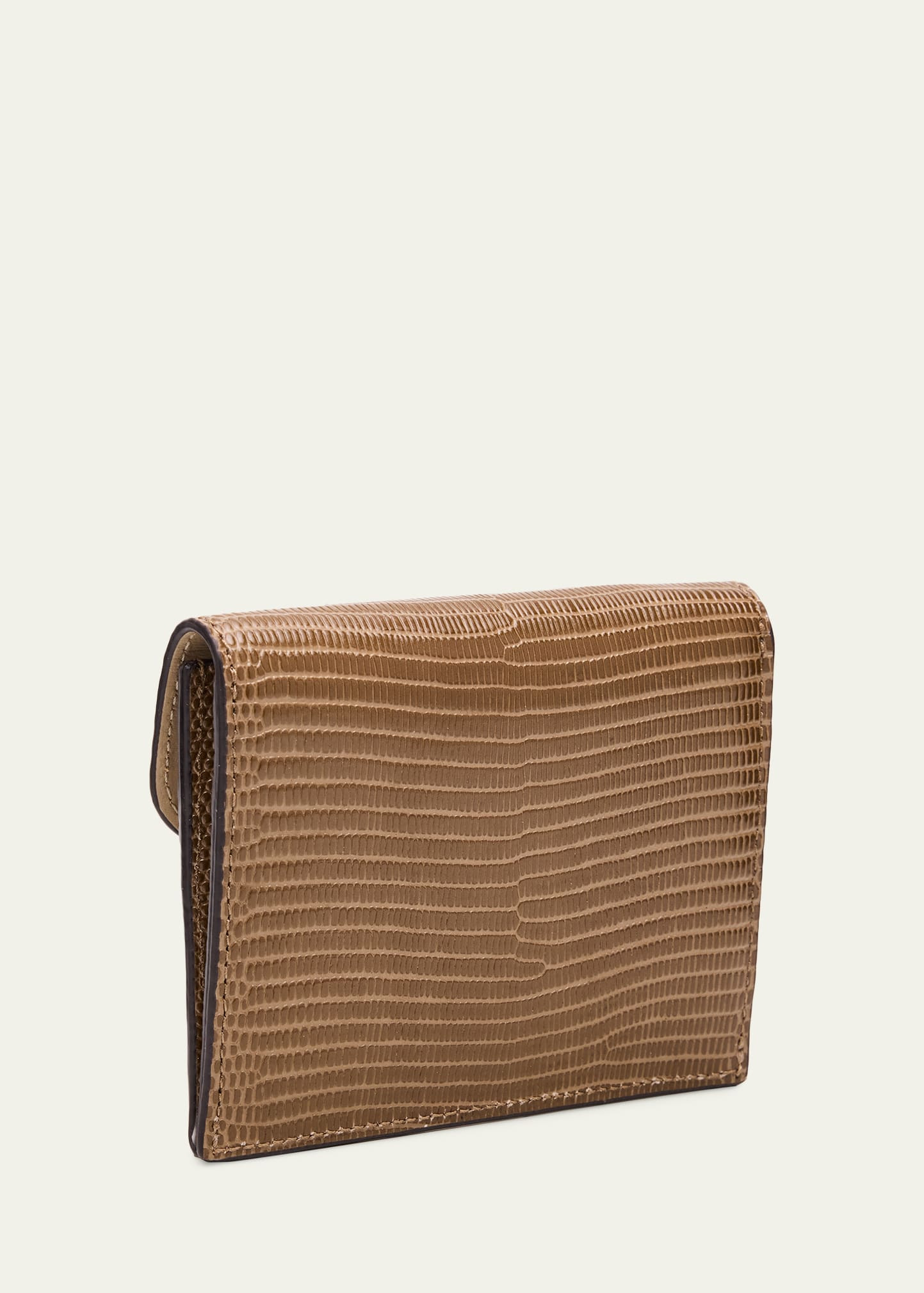 T-Lock Lizard-Embossed Leather Cardholder - 3