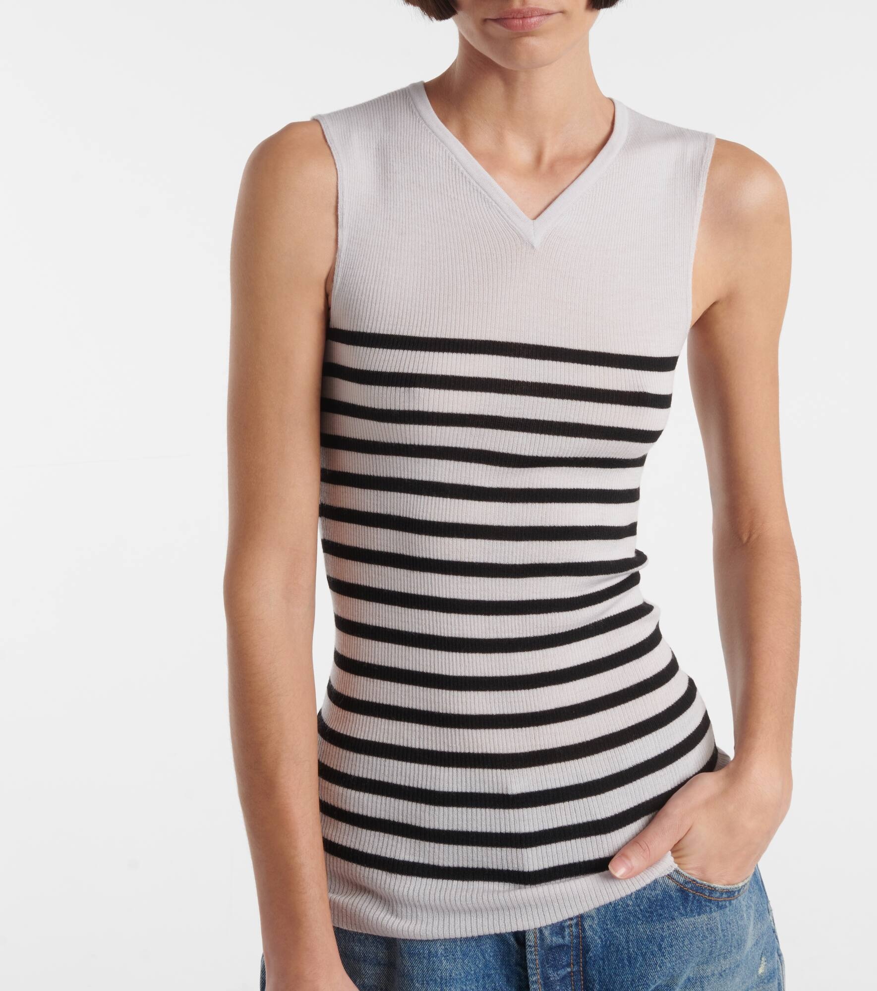 Renato striped wool-blend top - 5