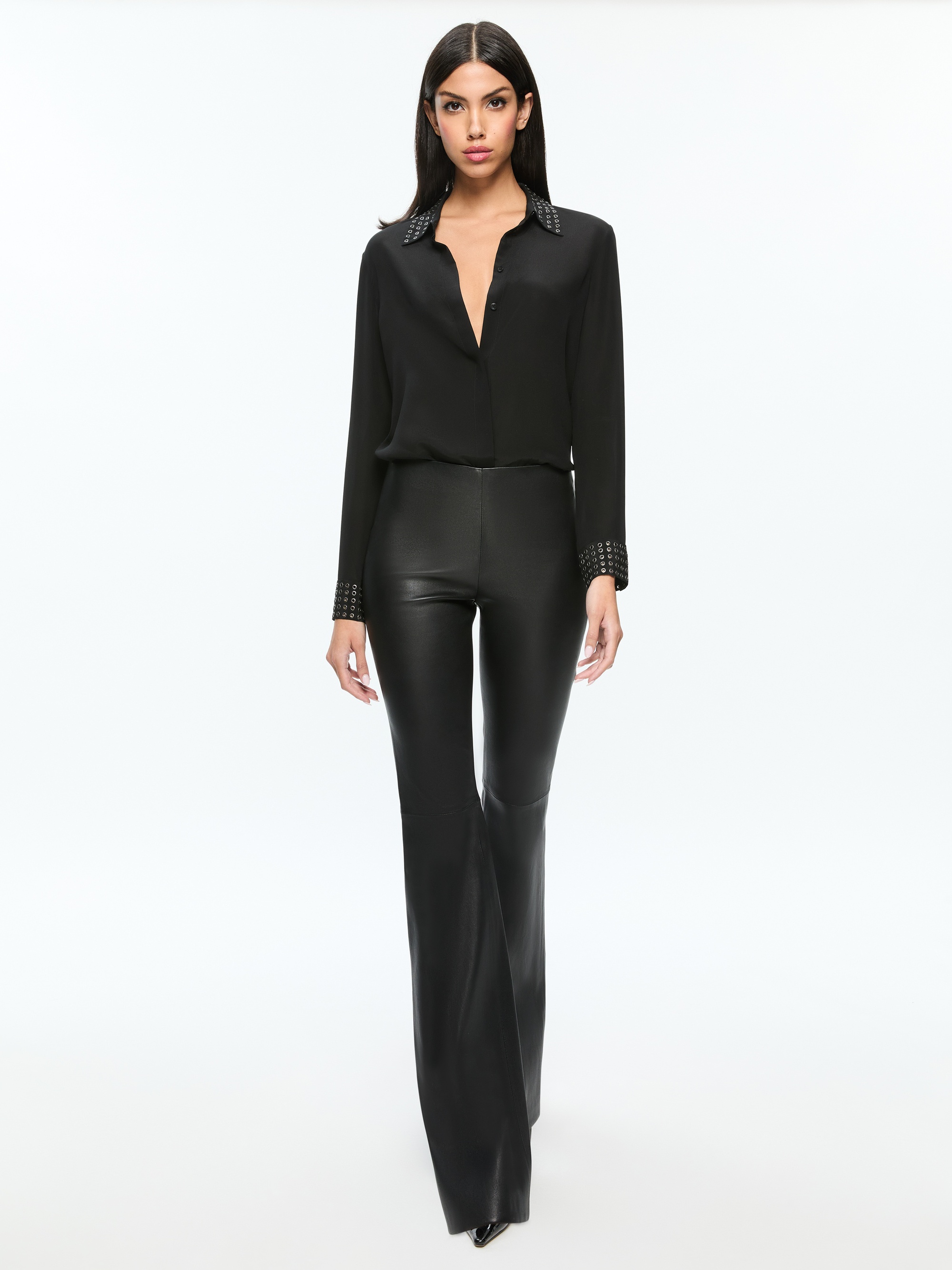 WILLA OVERSIZED BUTTON DOWN WITH GROMMET DETAIL - 6