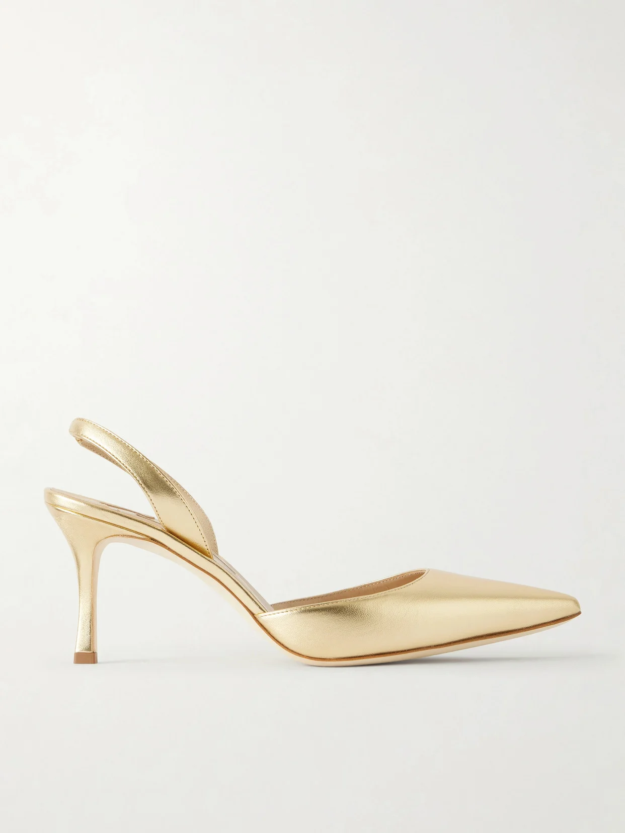 Carolyne 50 Metallic Leather Slingback Pumps - 1