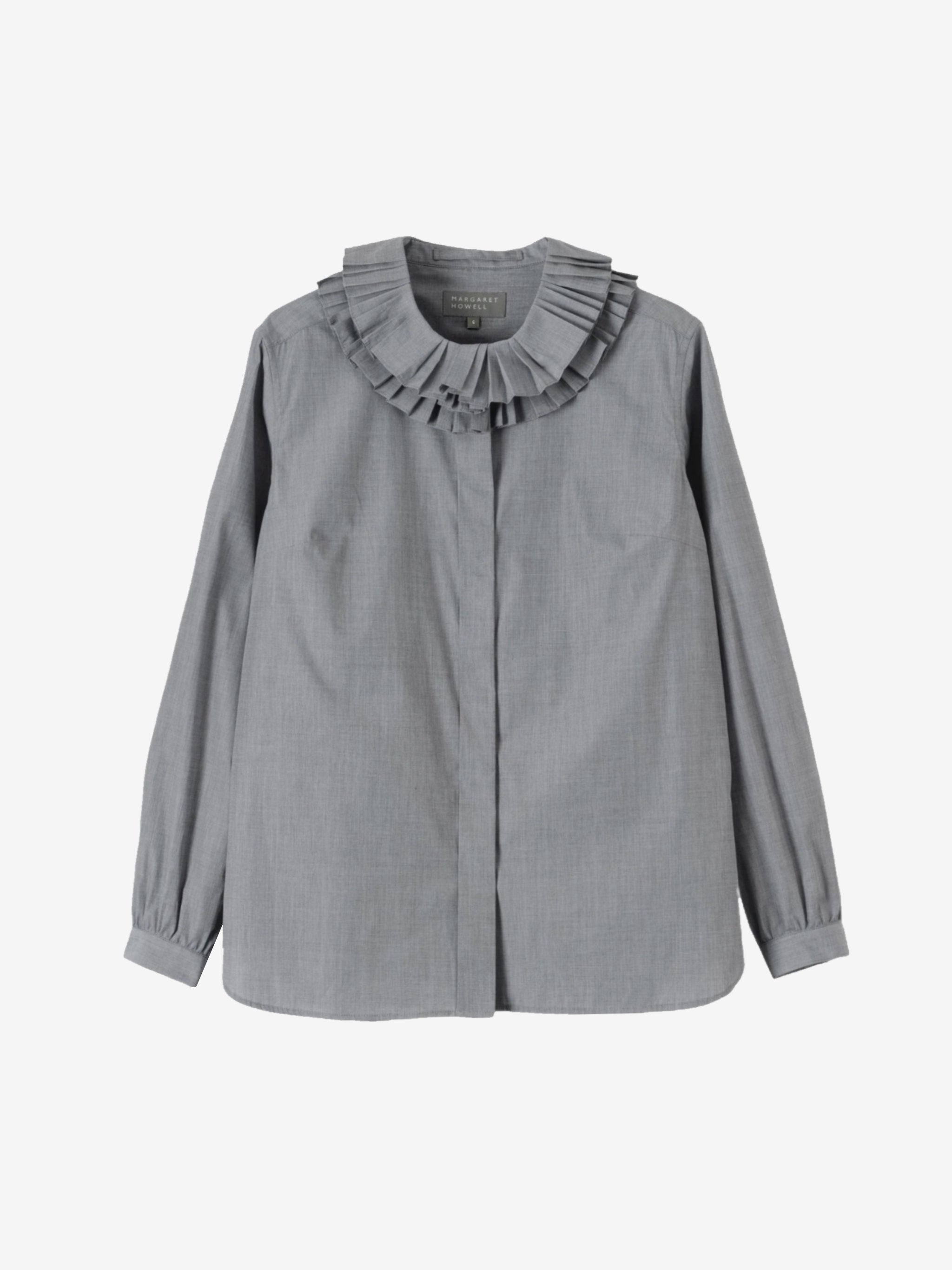 MARGARET HOWELL - Women Double Ruffle Collar Shirt - 4