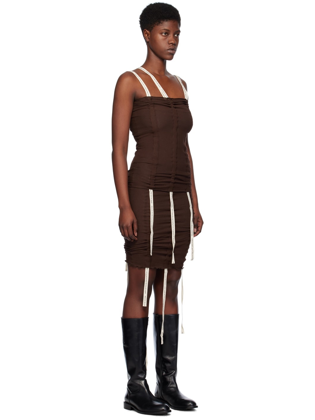 Brown Hewn Strap Tank Top - 2