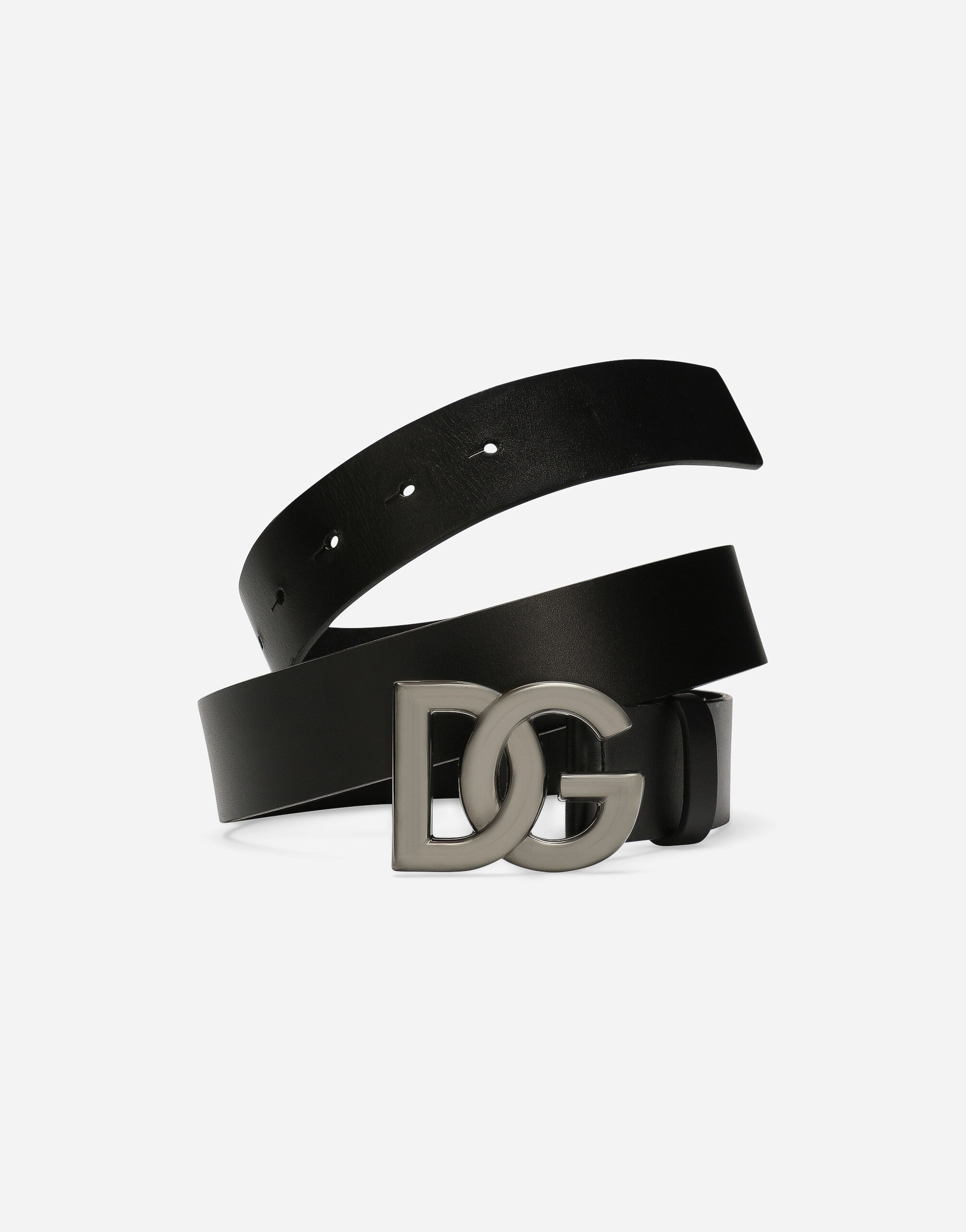 Leather belt with DG logo - 5