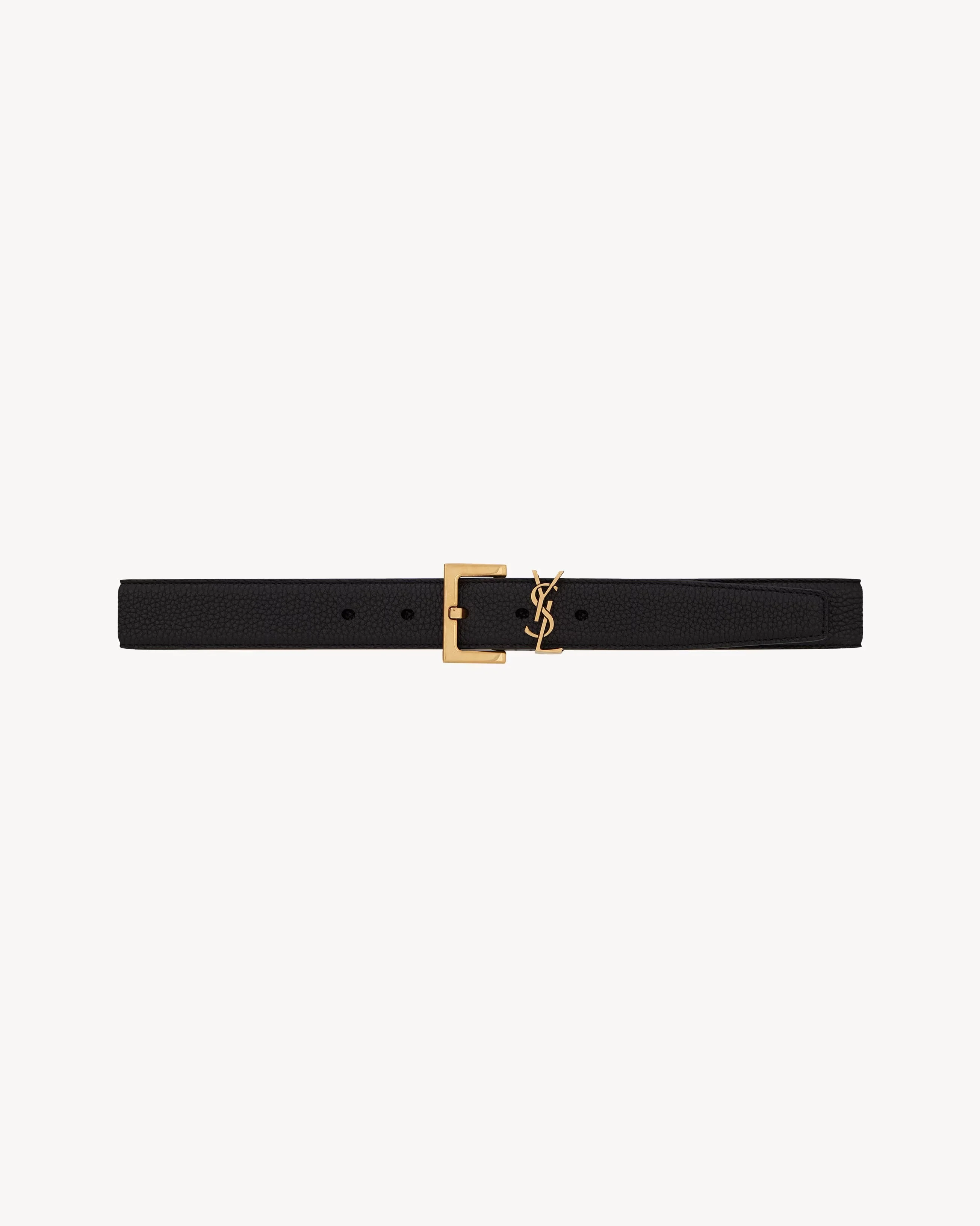 Saint Laurent Cassandre Leather Belt - 1
