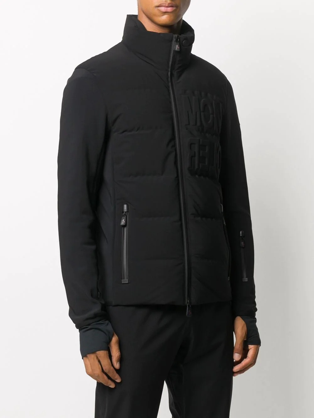 logo-embossed padded jacket - 3