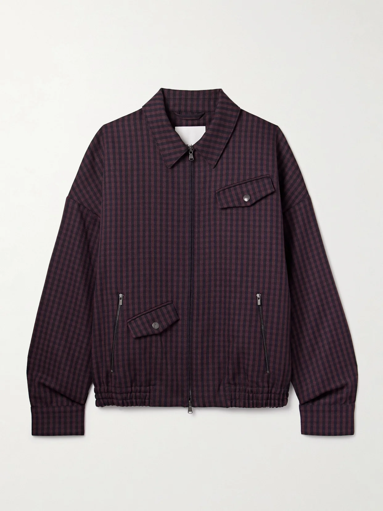 Jules Gingham Wool Bomber Jacket - 1