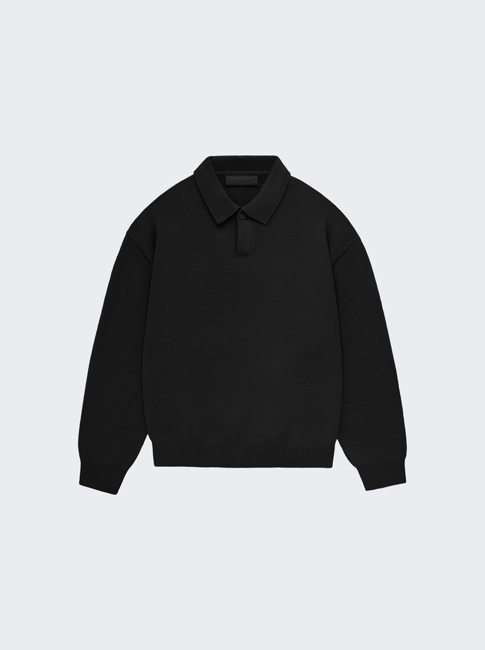 Essentials Knit Polo Sweater Jet Black - 1