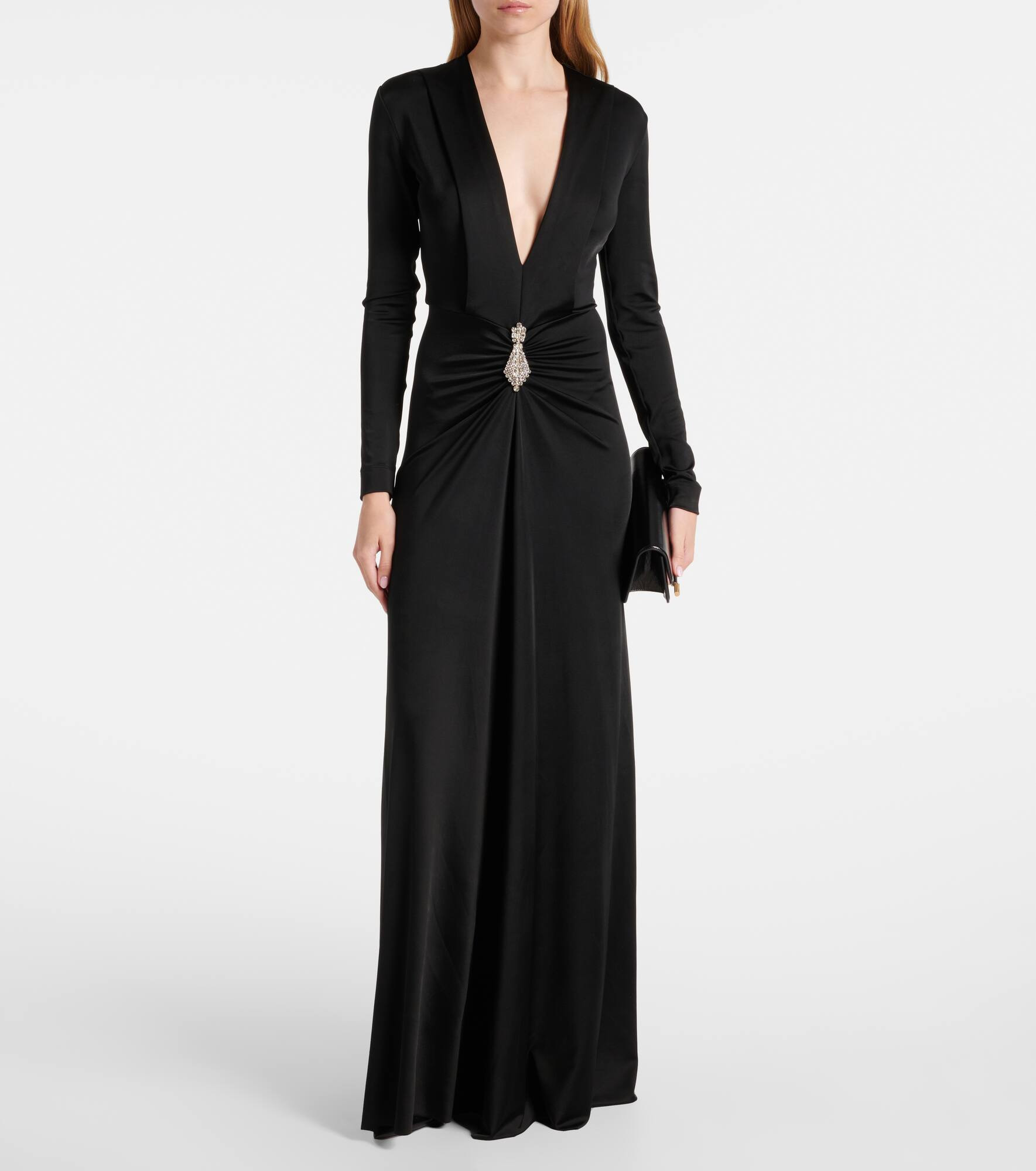 Embellished gathered crêpe gown - 2