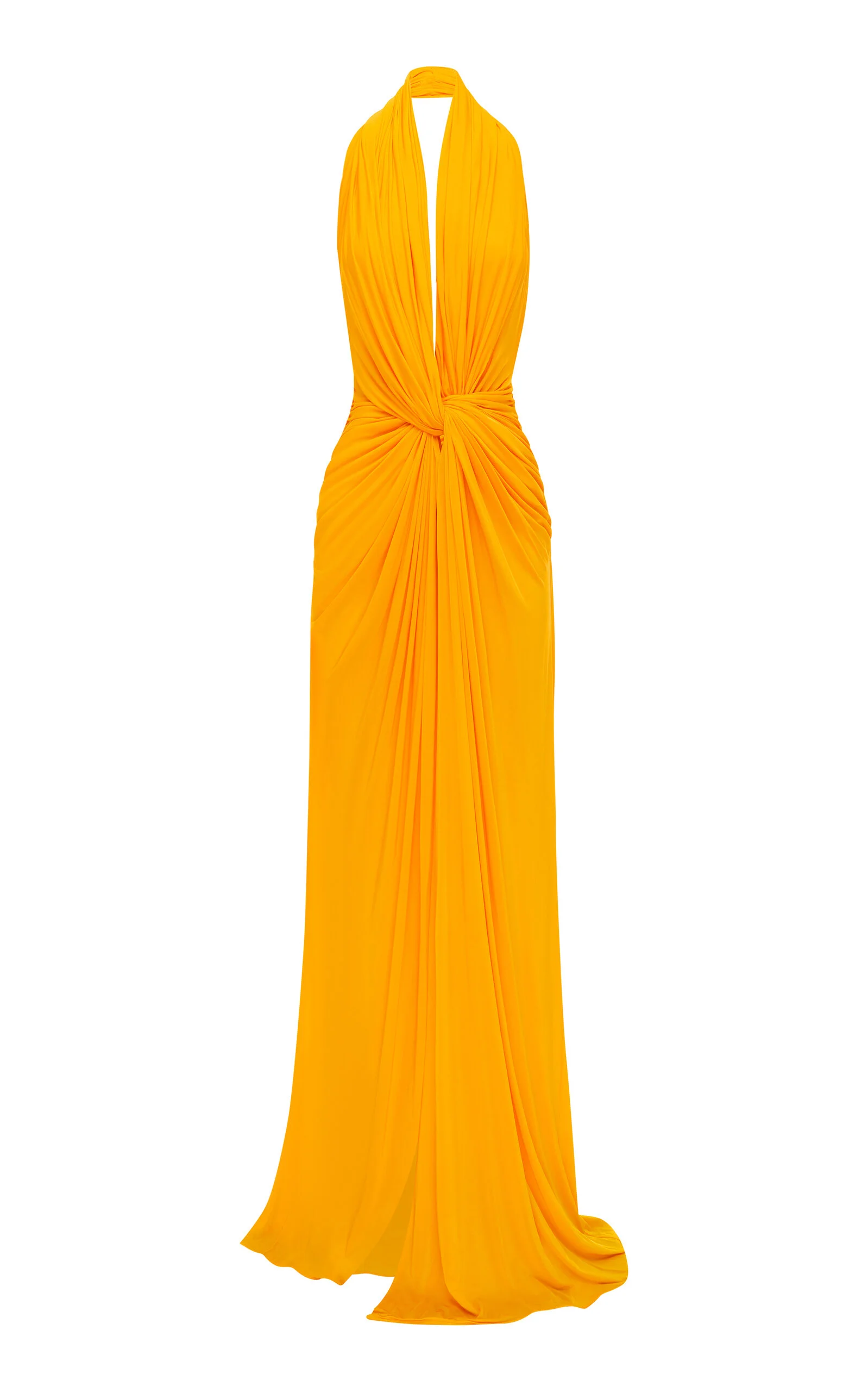 Halter Twist Gown In Viscose Jersey orange - 1