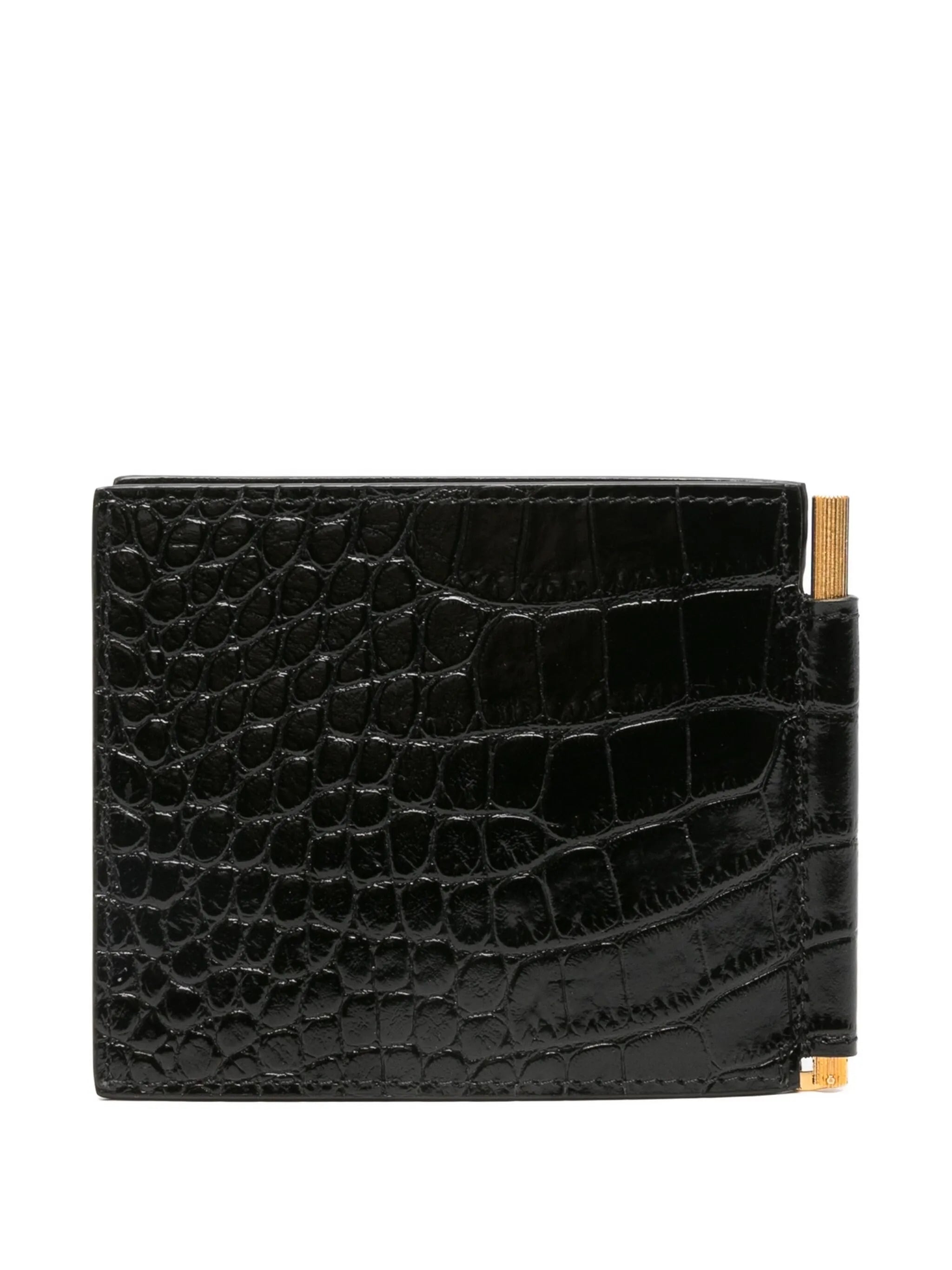 crocodile-print money clip wallet - 2