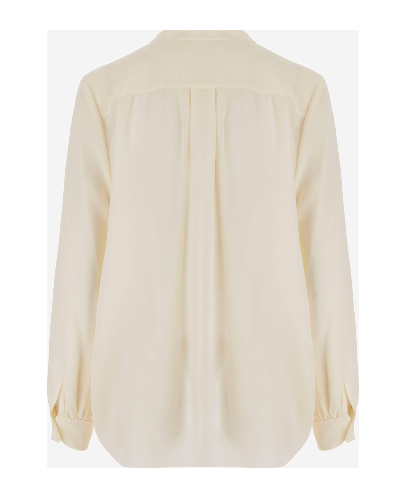 Silk Shirt With Mandarin Collar - 2