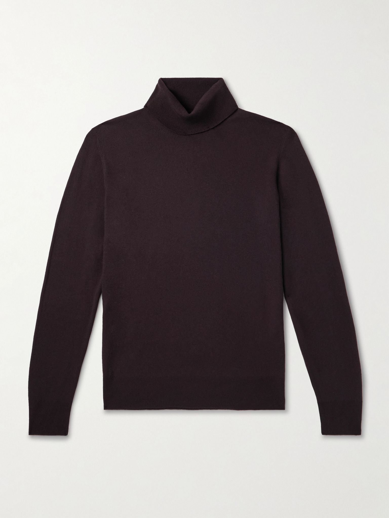 Garment-Dyed Baby Cashmere Rollneck Sweater Brown - 1